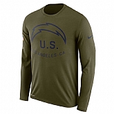 Men's Los Angeles Chargers Nike Salute to Service Sideline Legend Performance Long Sleeve T-Shirt Olive,baseball caps,new era cap wholesale,wholesale hats